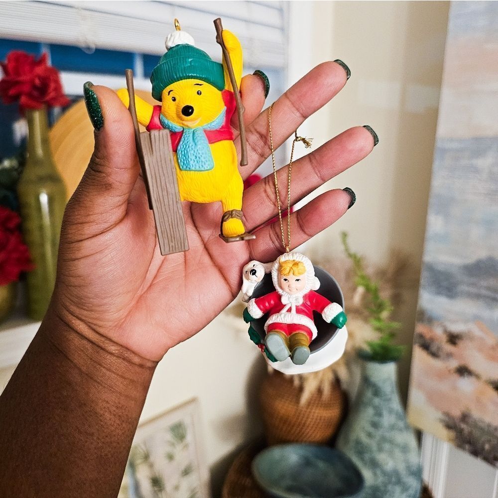 Set of 2 Rennoc & Disney Hallmark Christmas Ornaments.